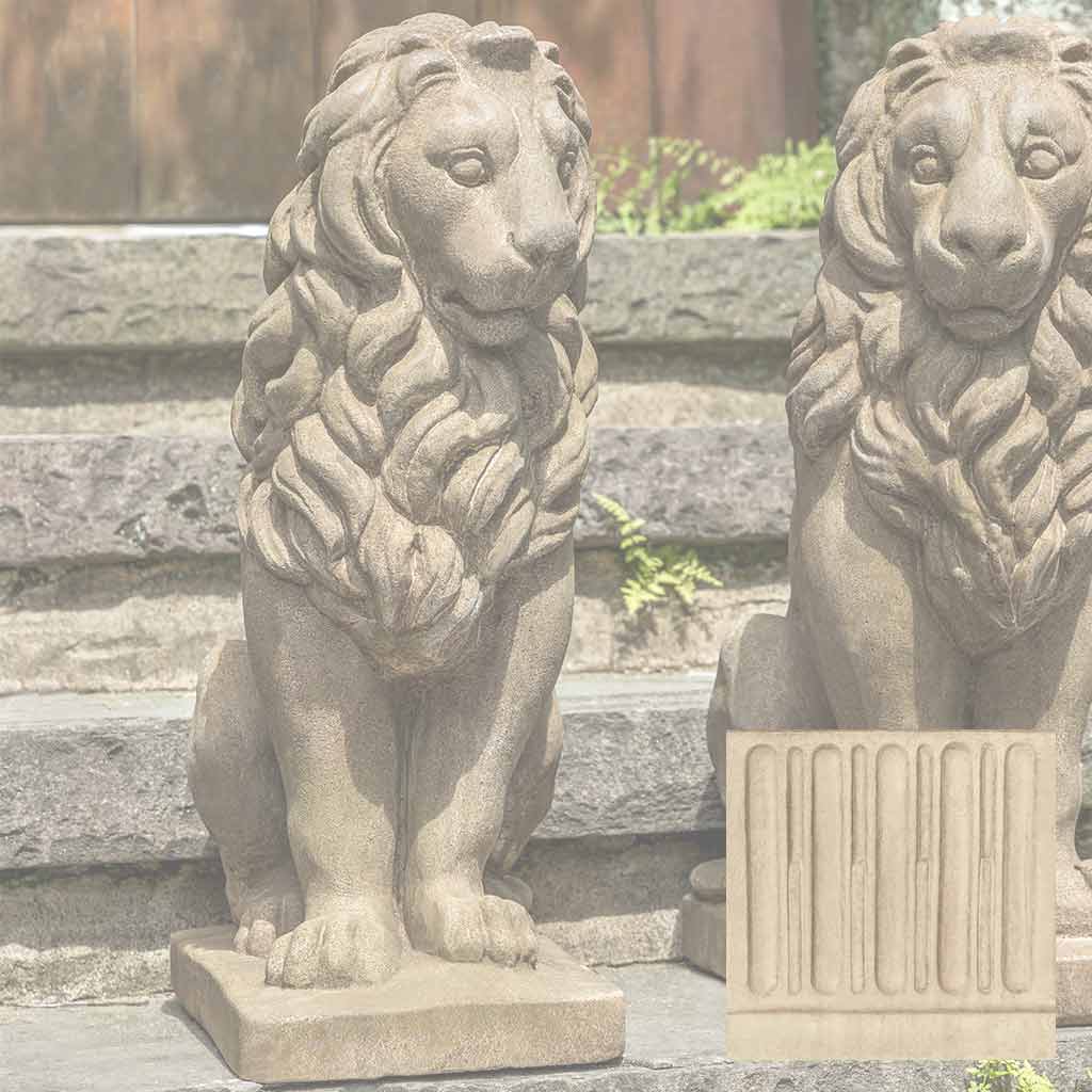 Campania Sentry Lion Garden Statue - A-651 SET