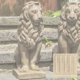 Campania Sentry Lion Garden Statue - A-651 SET