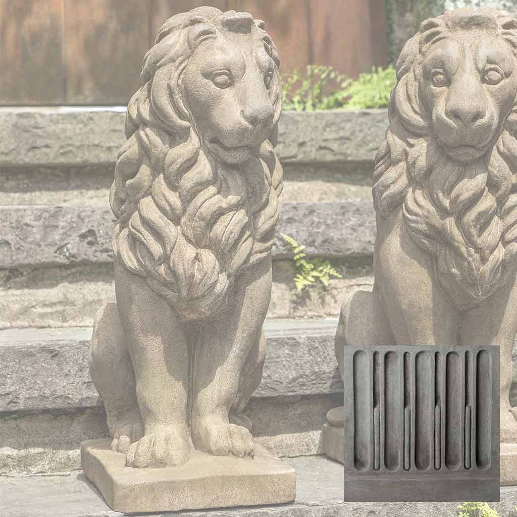 Campania Sentry Lion Garden Statue - A-651 SET