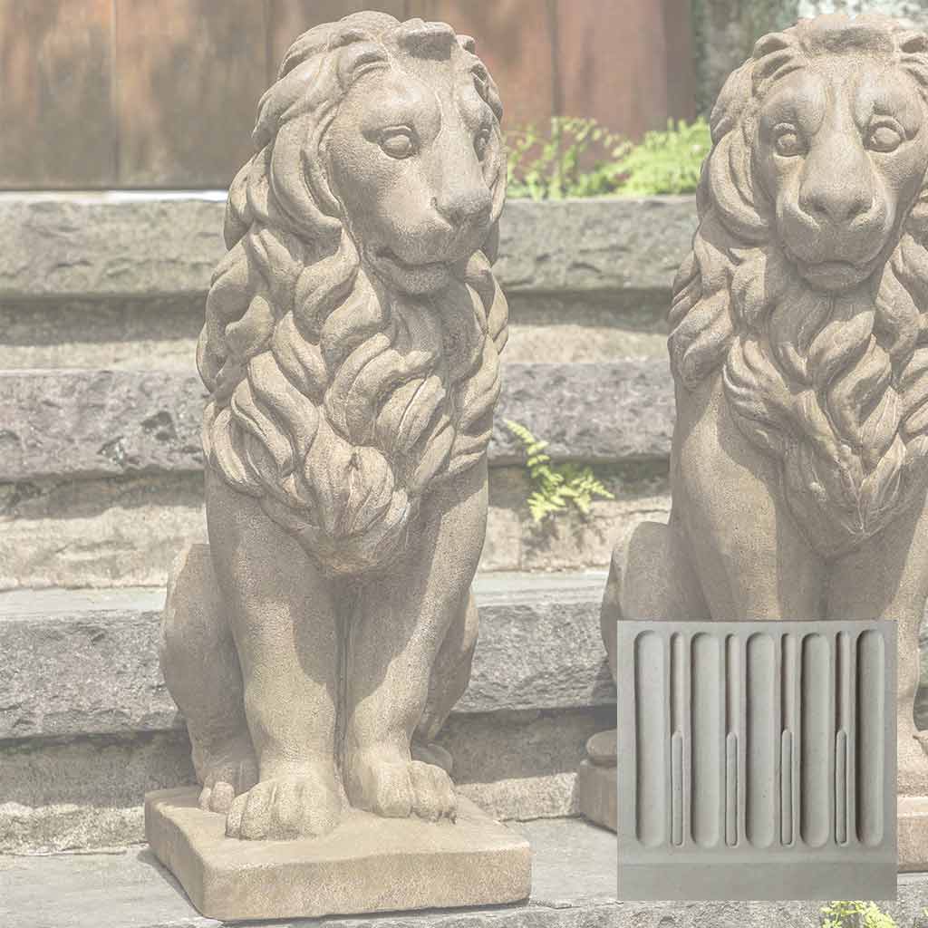 Campania Sentry Lion Garden Statue - A-651 SET