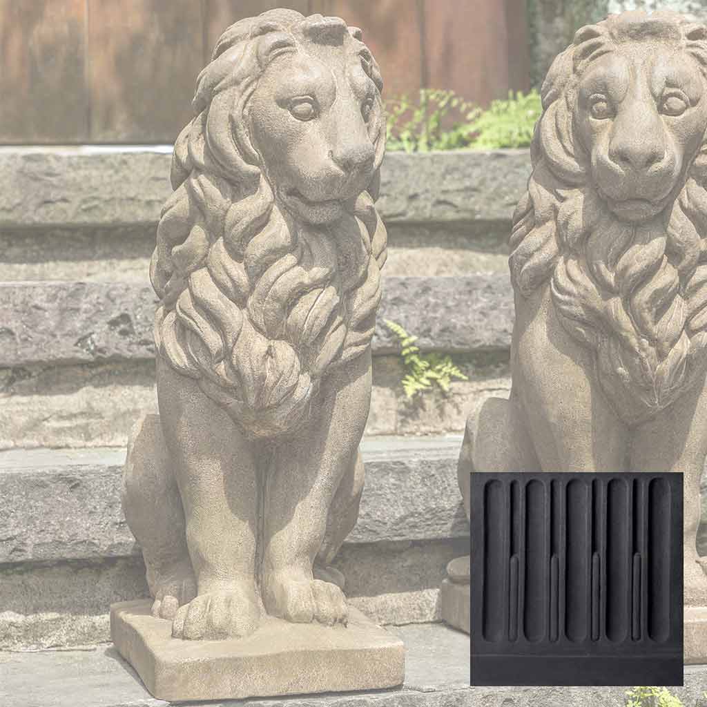Campania Sentry Lion Garden Statue - A-651 SET