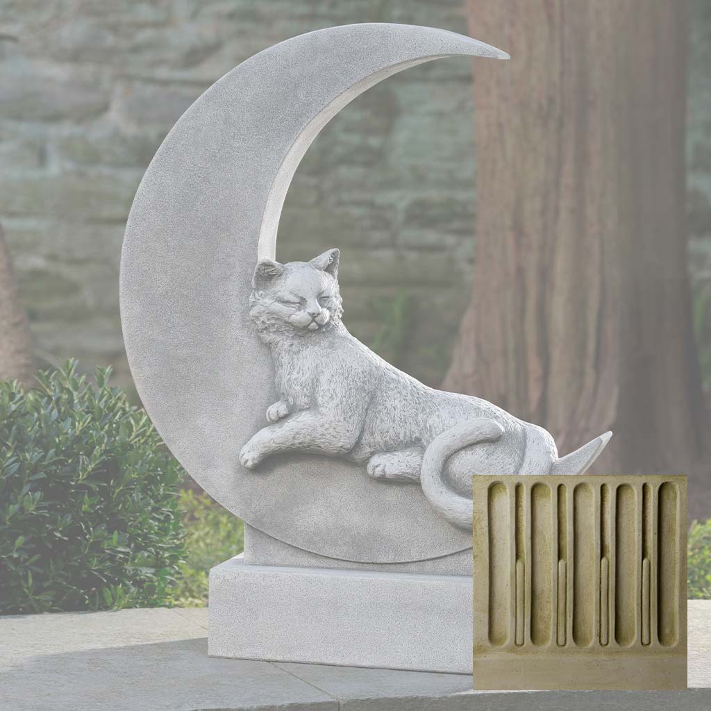 Campania Cat on the Moon Garden Statue - A-668