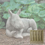Campania White Rhinoceros Calf Garden Statue - A-680
