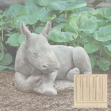 Campania White Rhinoceros Calf Garden Statue - A-680