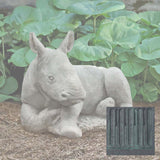 Campania White Rhinoceros Calf Garden Statue - A-680