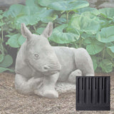 Campania White Rhinoceros Calf Garden Statue - A-680