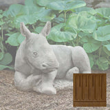 Campania White Rhinoceros Calf Garden Statue - A-680