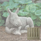 Campania White Rhinoceros Calf Garden Statue - A-680