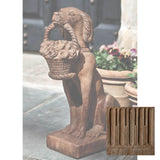 Campania Vintage Dog with Basket Garden Statue - A-060