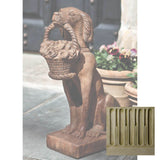 Campania Vintage Dog with Basket Garden Statue - A-060