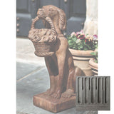 Campania Vintage Dog with Basket Garden Statue - A-060