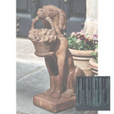 Campania Vintage Dog with Basket Garden Statue - A-060