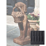 Campania Vintage Dog with Basket Garden Statue - A-060