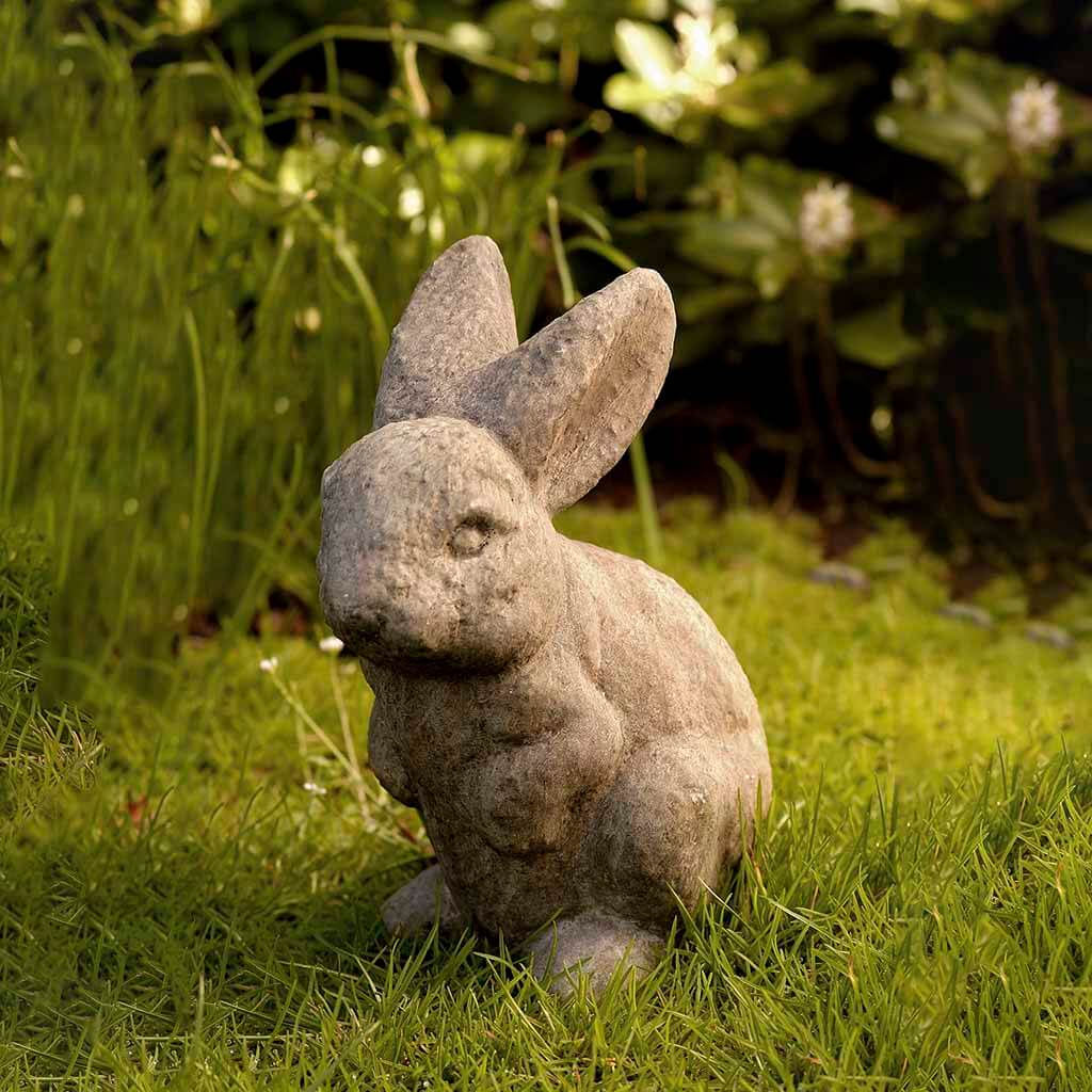 Campania Rabbit - Ears Up Garden Statue - A-073