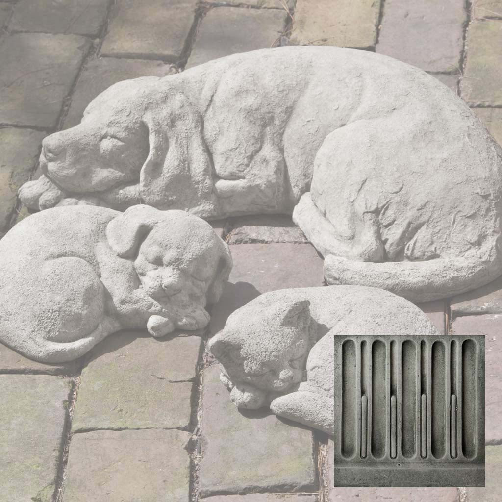 Campania Curled Cat, Small Garden Statue - A-256
