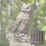 Campania Large Horned Owl Garden Statue - A-337