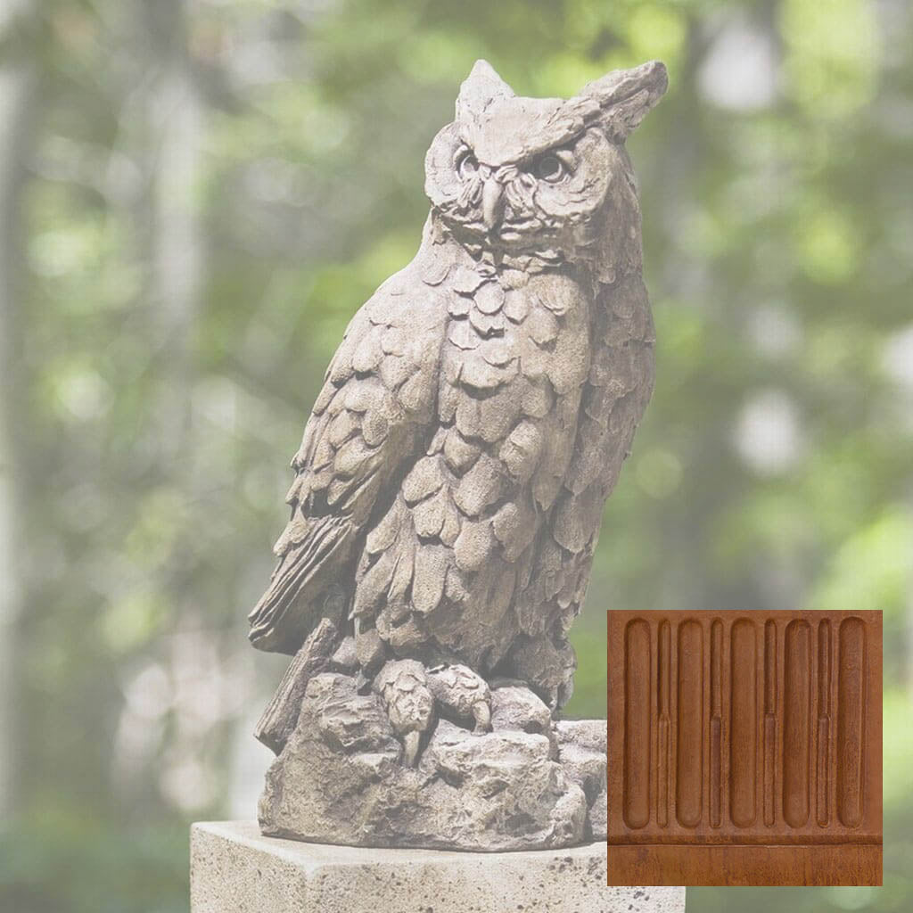 Campania Large Horned Owl Garden Statue - A-337