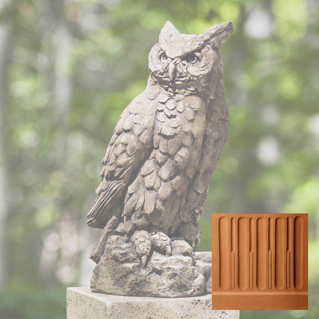 Campania Large Horned Owl Garden Statue - A-337