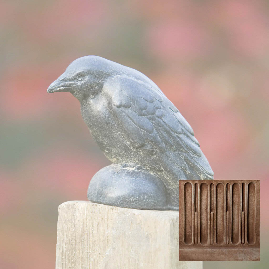 Campania Small Raven Garden Statue - A-357
