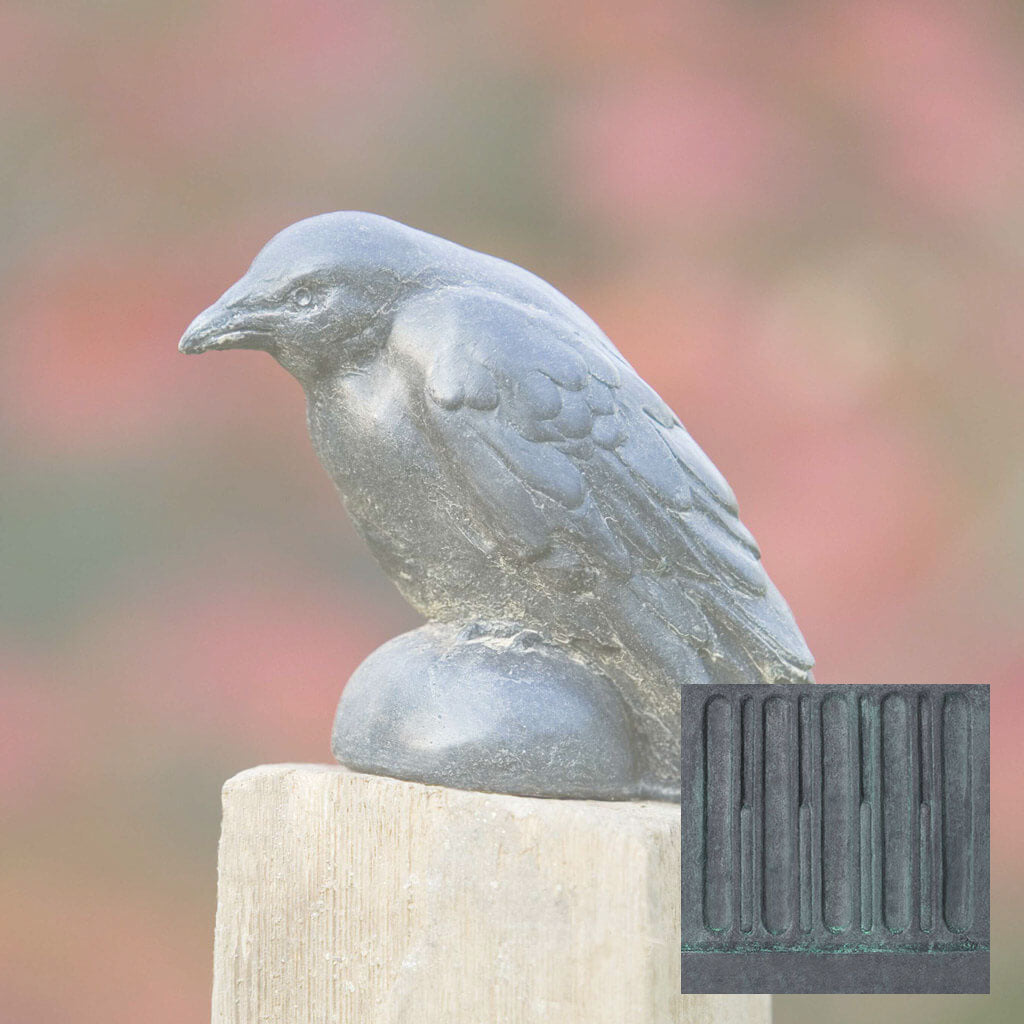 Campania Small Raven Garden Statue - A-357