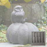 Campania Owl on Pumpkin Garden Statue - A-361