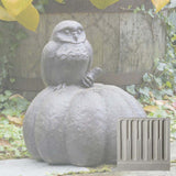 Campania Owl on Pumpkin Garden Statue - A-361