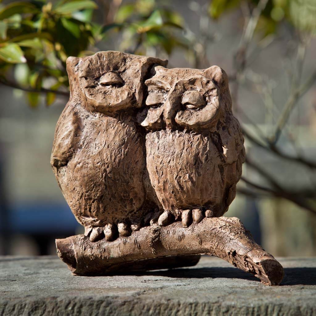 Campania Honeymoon Owls Garden Statue - A-433