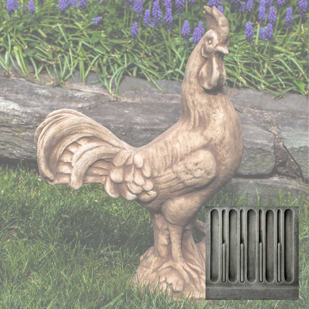 Campania Antique Rooster Garden Statue - A-500