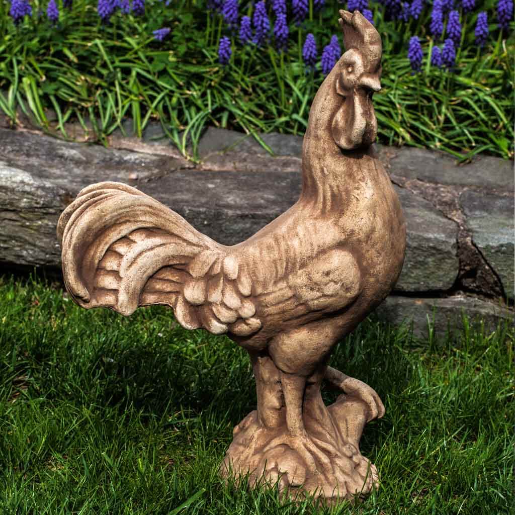 Campania Antique Rooster Garden Statue - A-500