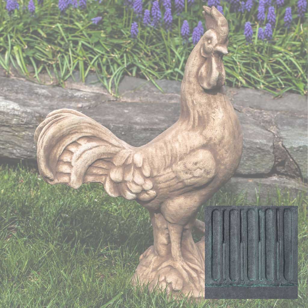 Campania Antique Rooster Garden Statue - A-500