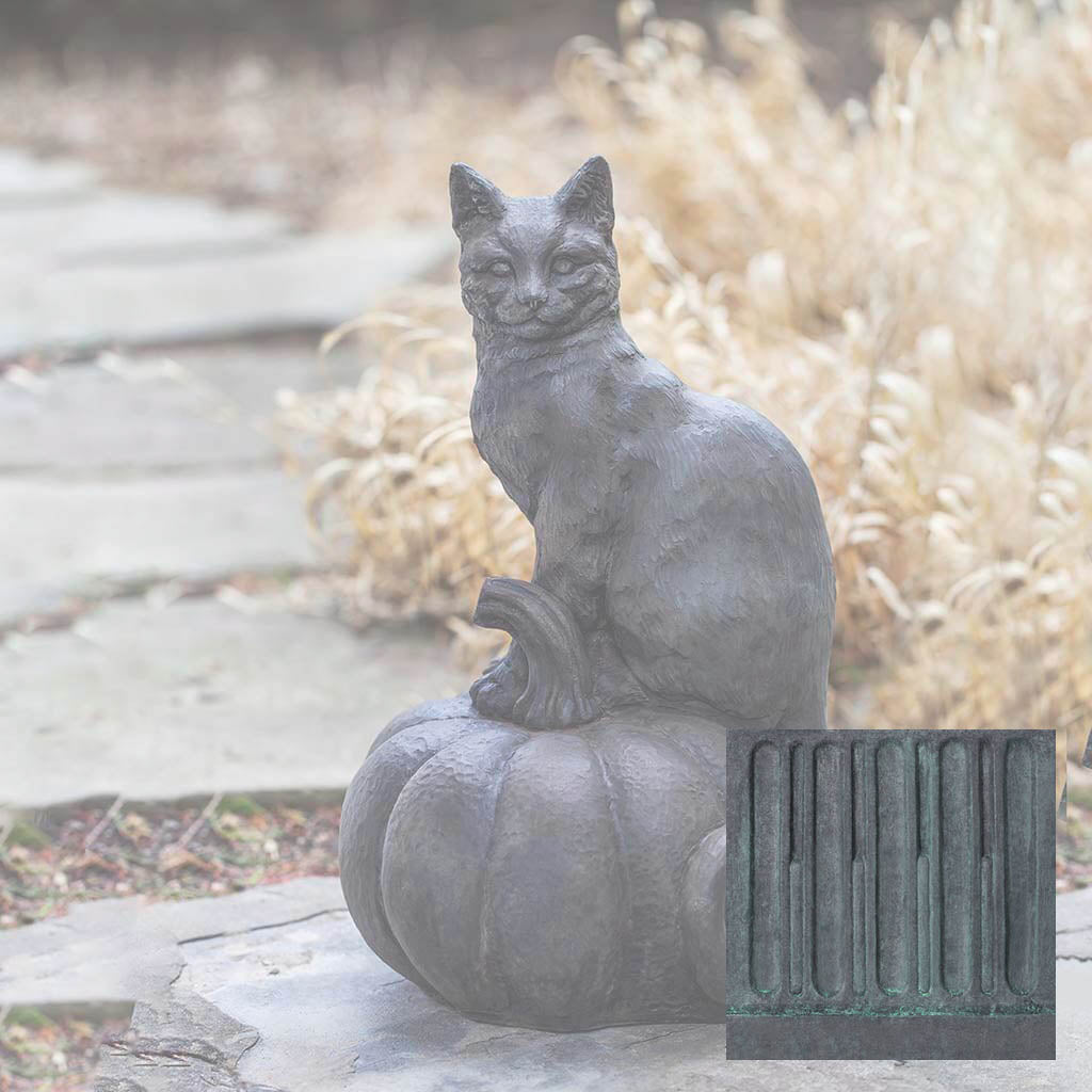 Campania Cat on Pumpkin Garden Statue - A-521