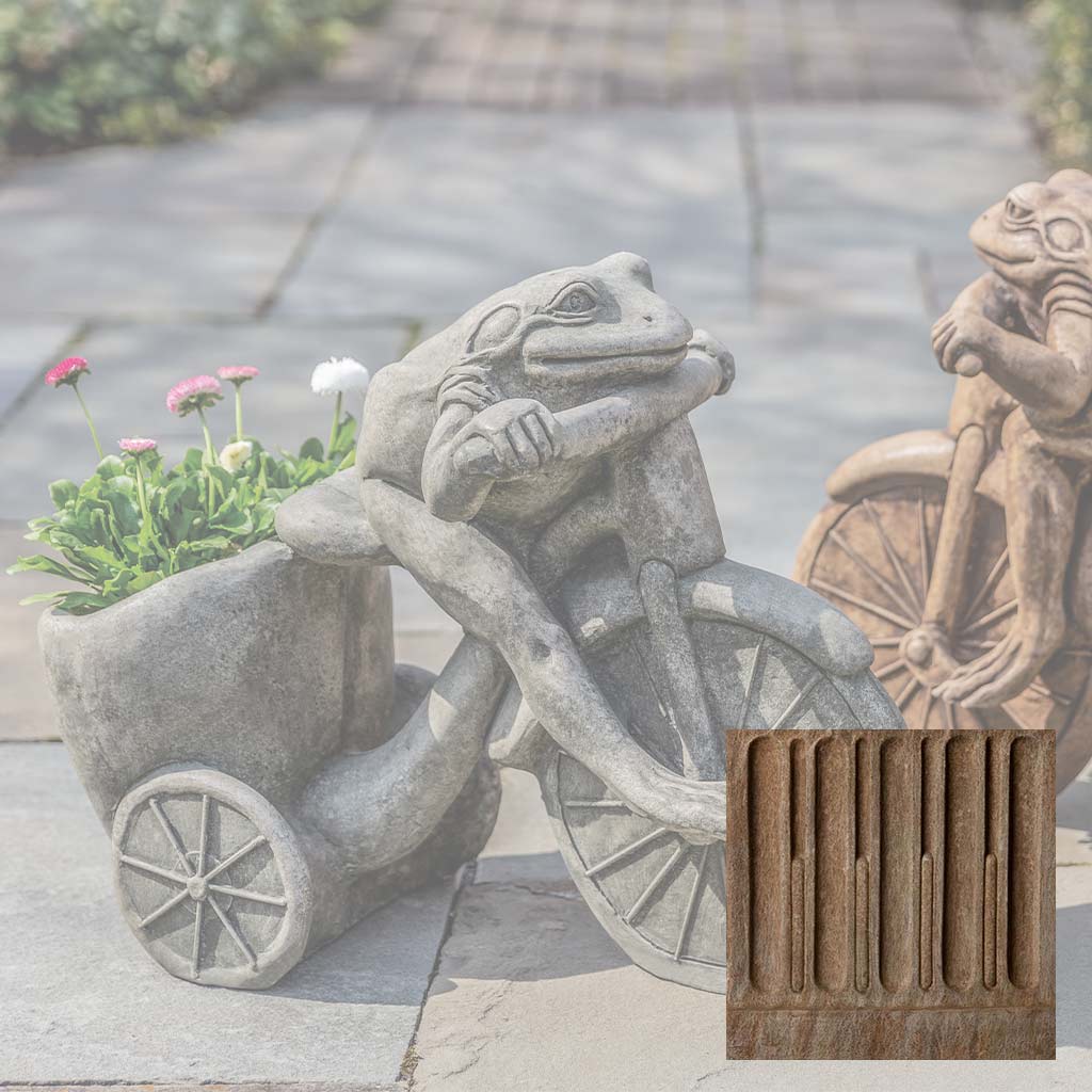 Campania Tricycle Frog Planter Garden Statue - A-588