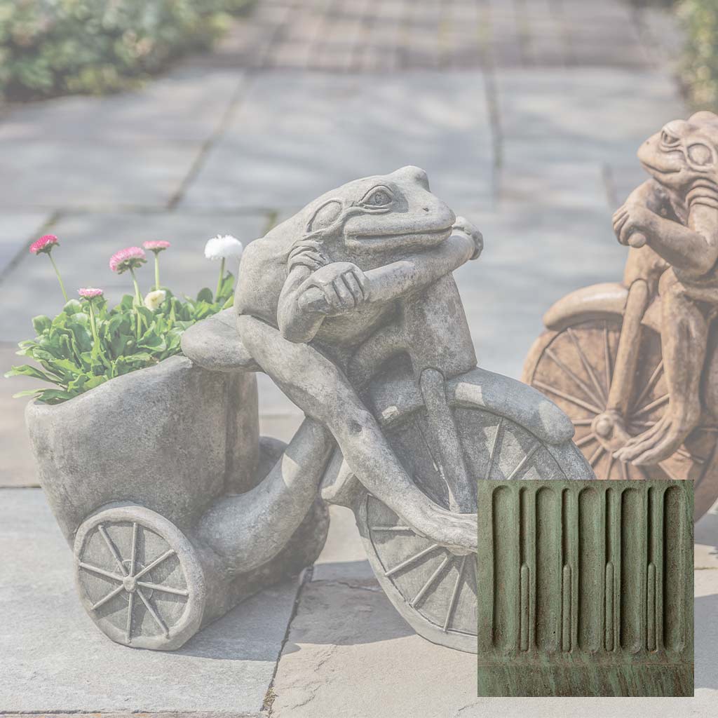Campania Tricycle Frog Planter Garden Statue - A-588