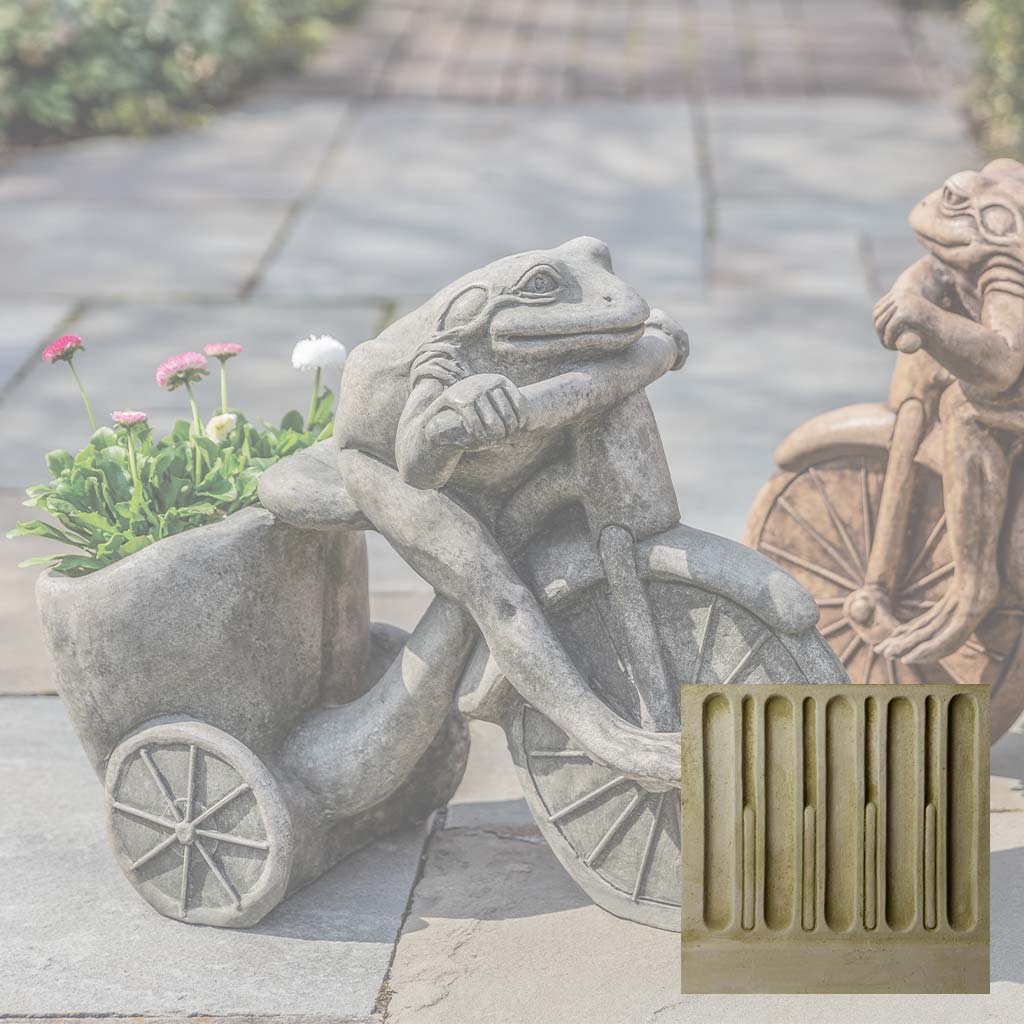 Campania Tricycle Frog Planter Garden Statue - A-588