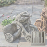 Campania Tricycle Frog Planter Garden Statue - A-588