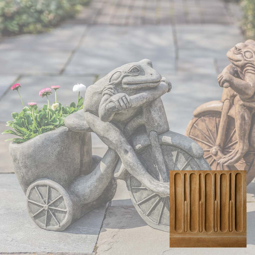 Campania Tricycle Frog Planter Garden Statue - A-588
