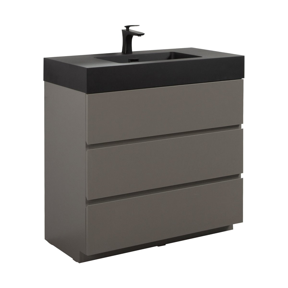 Alice 36 Inch Premium Modern Freestanding One-Piece Bathroom Vanity Set Without Drain And Faucet (95271364)