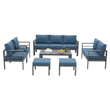 Aluminum Outdoor Furniture Patio Set W/ Cushions, 7PCS