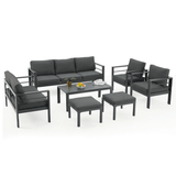Aluminum Outdoor Furniture Patio Set W/ Cushions, 7PCS