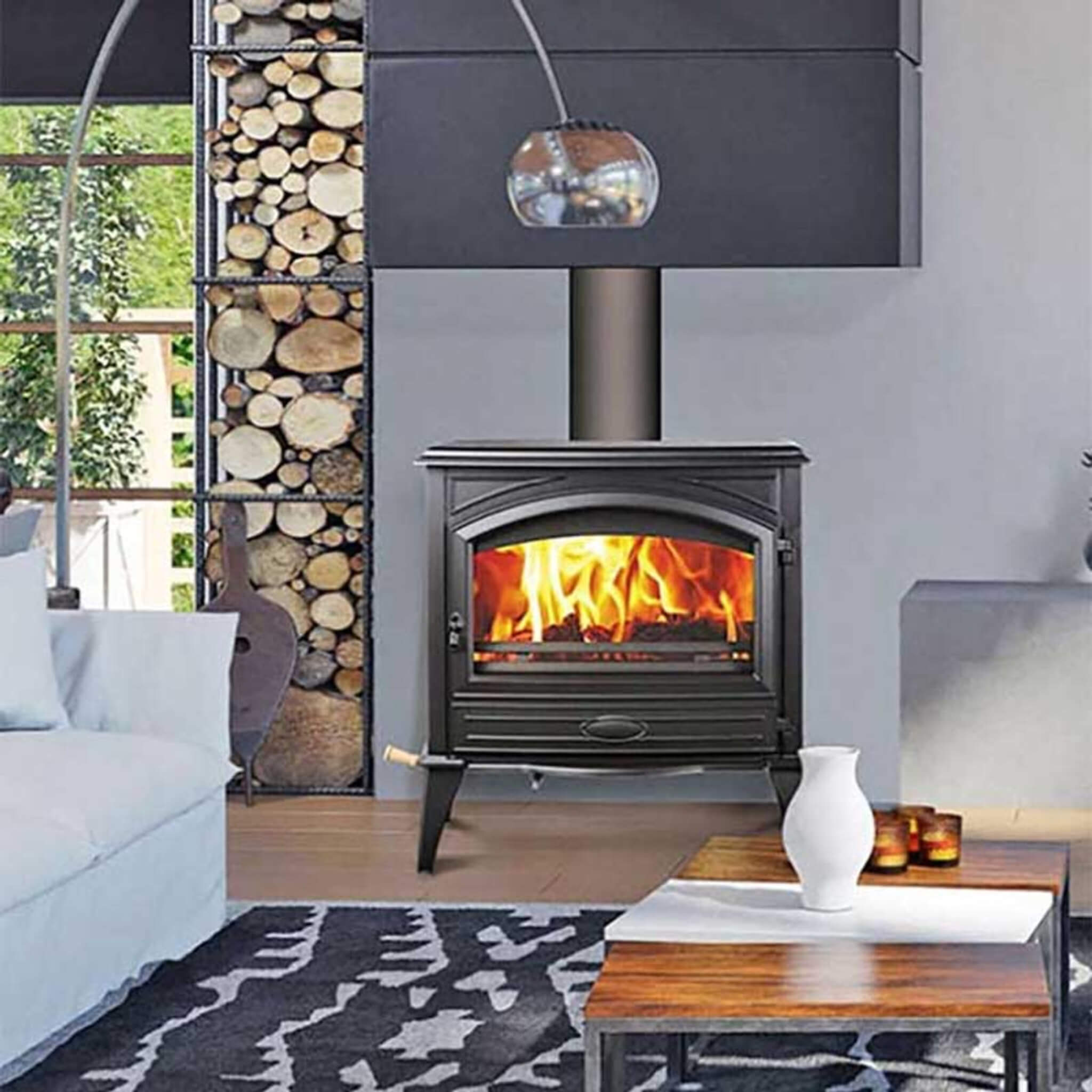 Amantii Lynwood Wood Burning Cast Iron Stove Fireplace [LYNWOOD-W76]