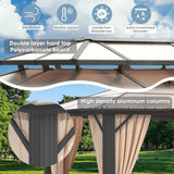 [12x20FT] Premium Aluminum Outdoor Polycarbonate Hardtop Gazebo With UV Protection, Netting & Curtains (96815273)