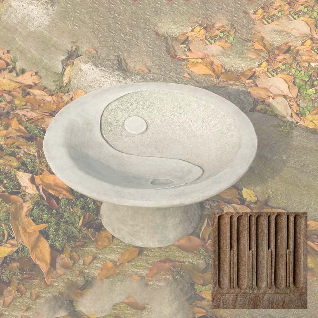 Campania Yin Yang Pedestal Birdbath - B-110