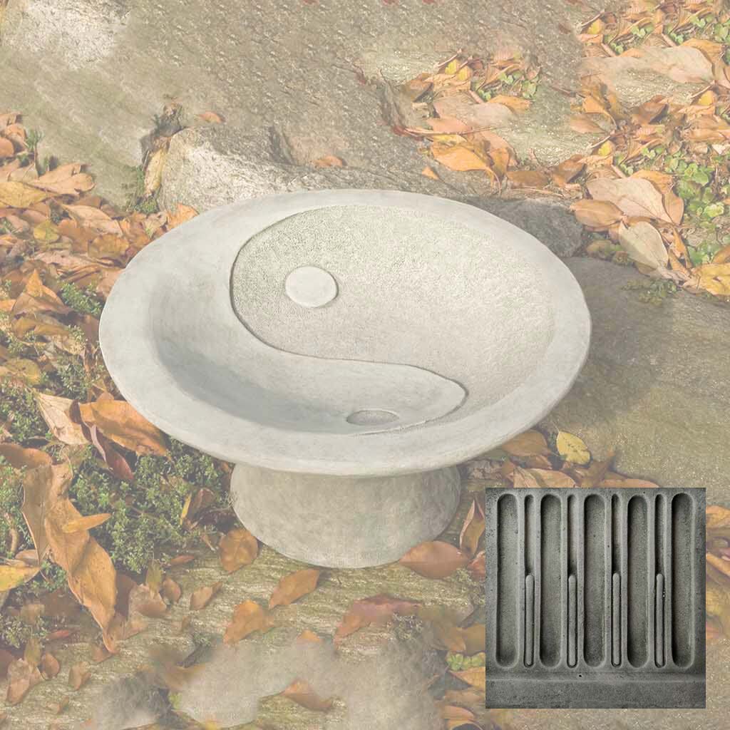 Campania Yin Yang Pedestal Birdbath - B-110