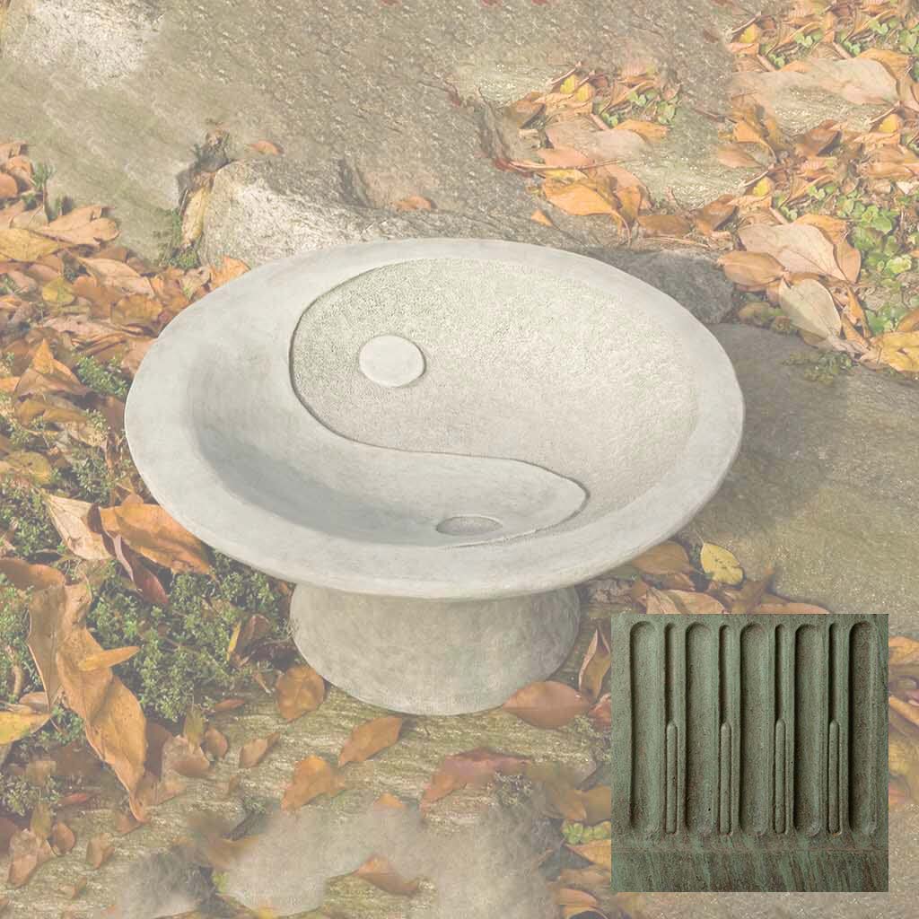 Campania Yin Yang Pedestal Birdbath - B-110