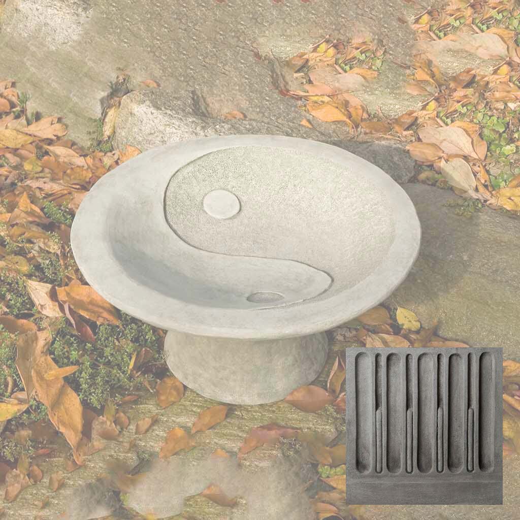 Campania Yin Yang Pedestal Birdbath - B-110