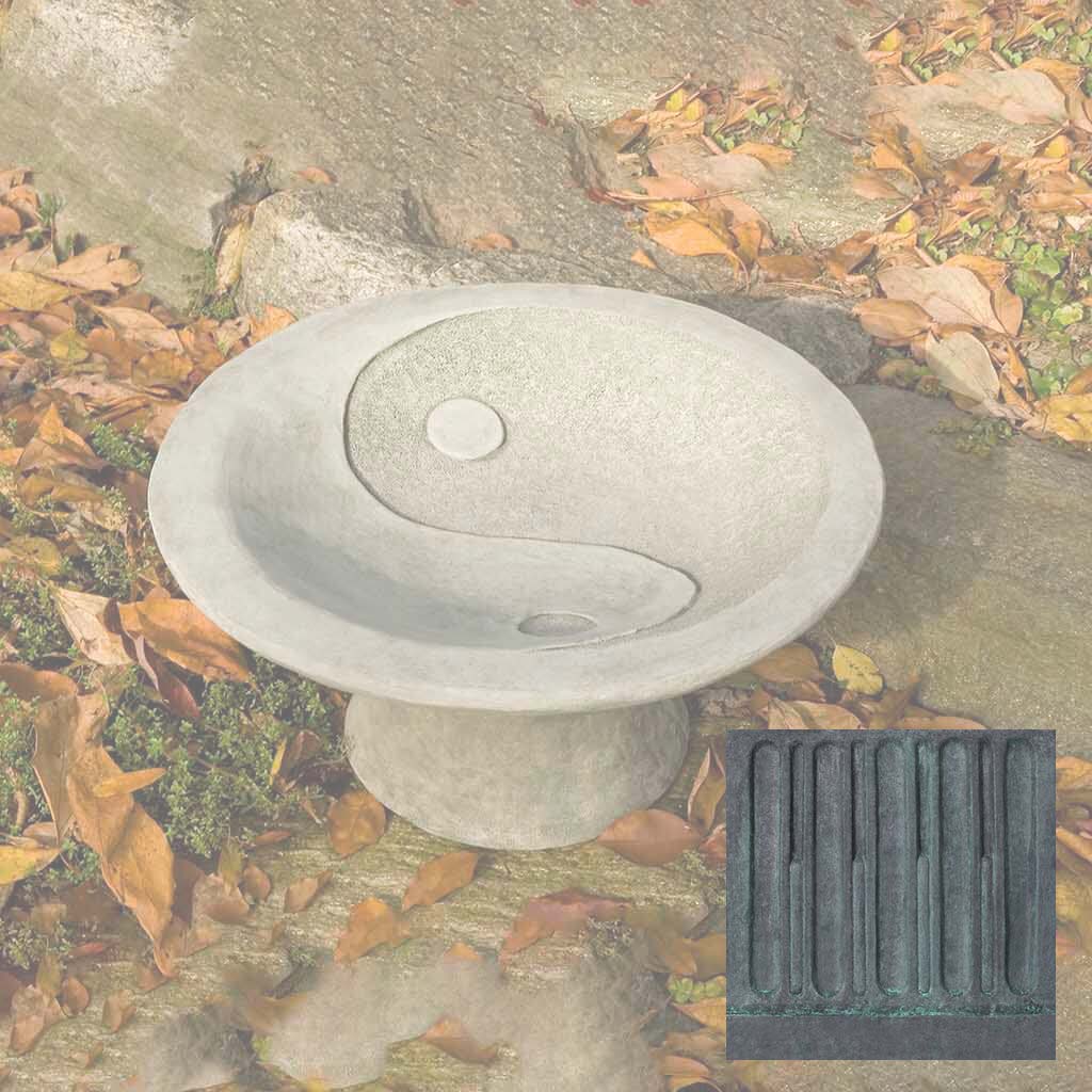 Campania Yin Yang Pedestal Birdbath - B-110