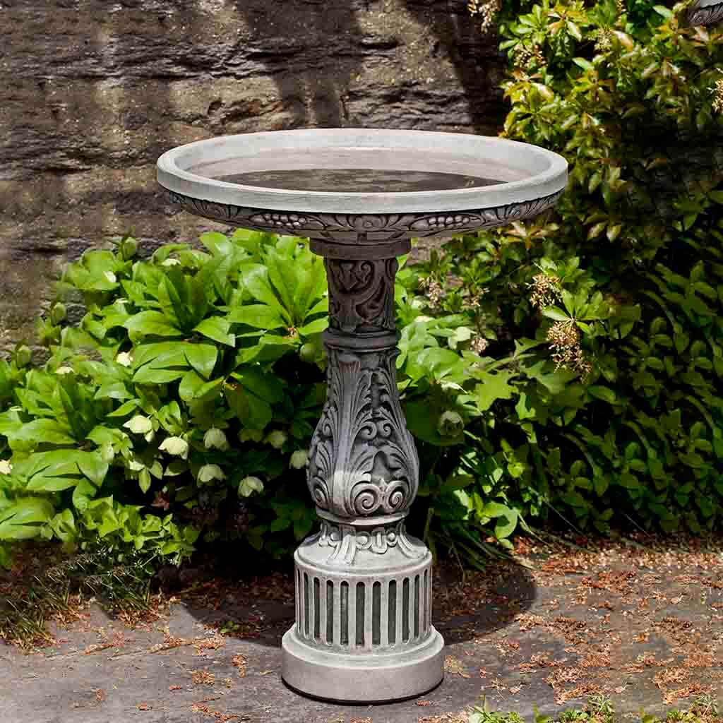 Campania Smithsonian Cottage Garden Birdbath - B-155