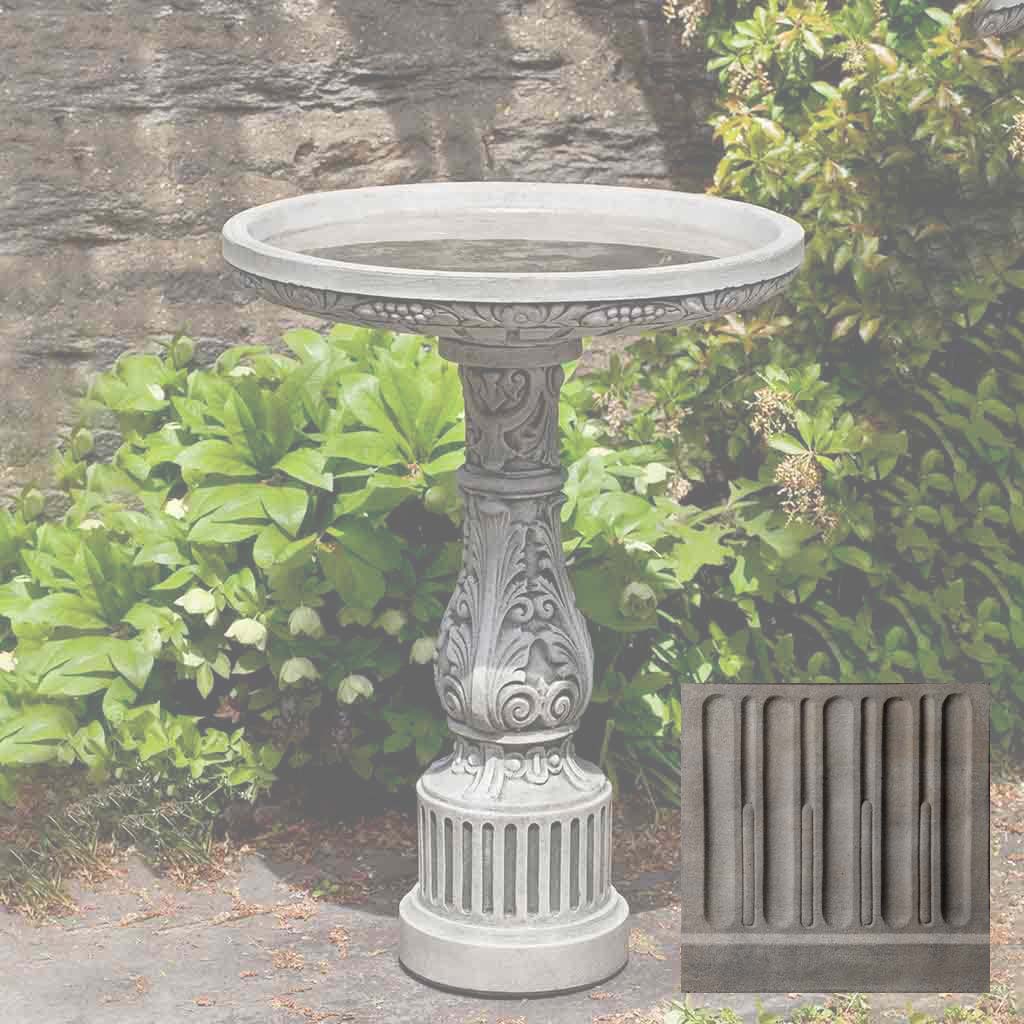 Campania Smithsonian Cottage Garden Birdbath - B-155
