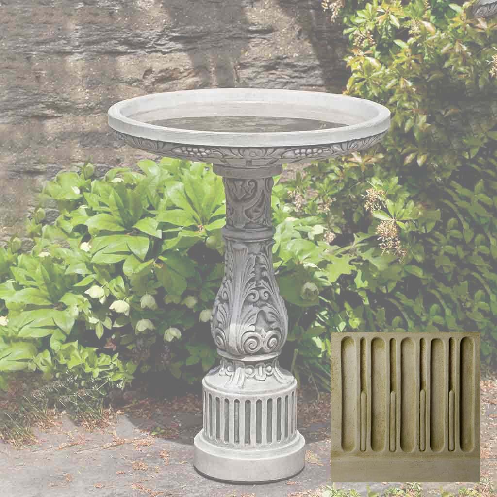 Campania Smithsonian Cottage Garden Birdbath - B-155