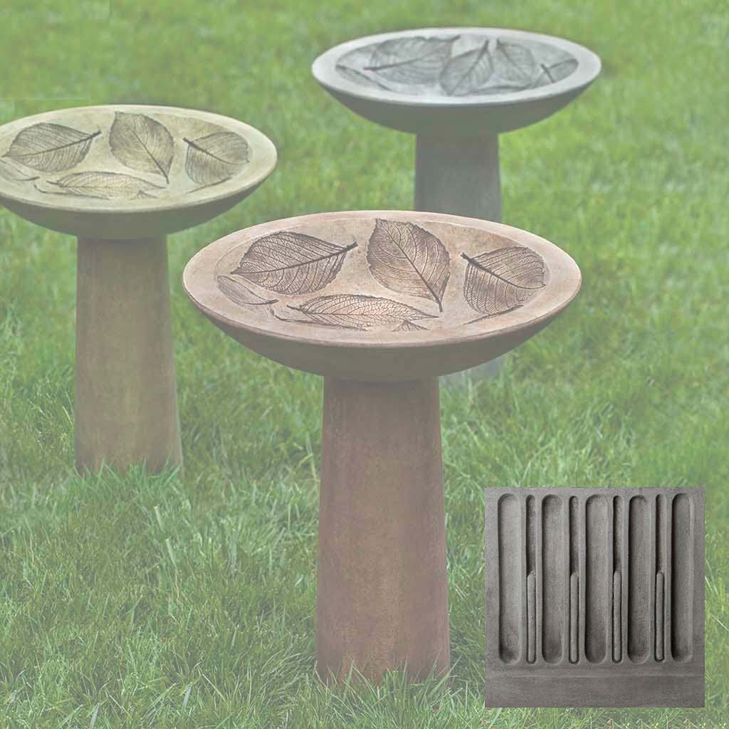 Campania Hydrangea Leaf Birdbath - B-160